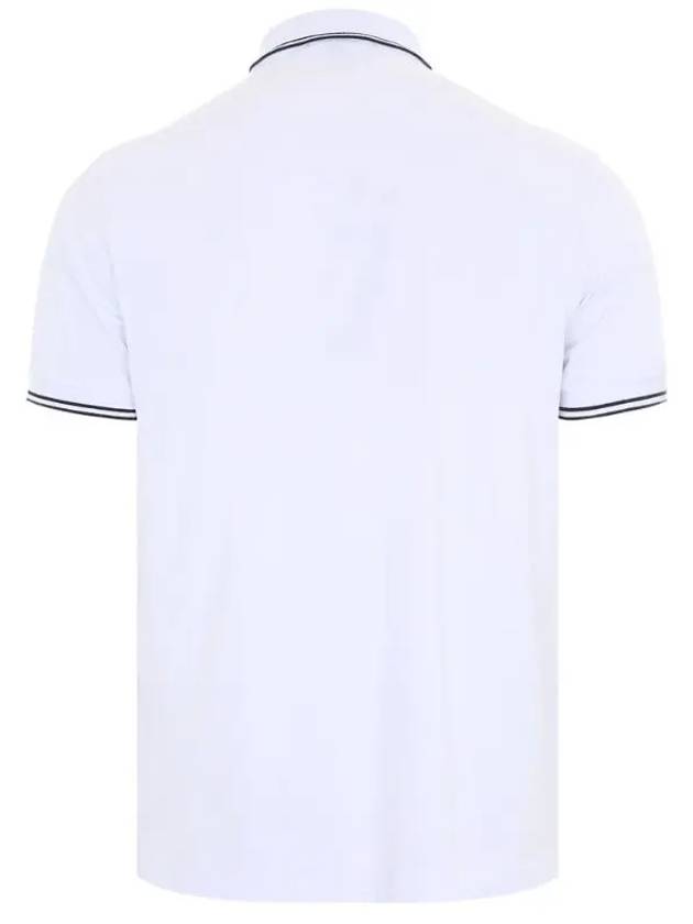 Stretch Cotton Pique Short Sleeve Polo Shirt White - STONE ISLAND - BALAAN 3