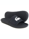 Women's Croco Logo Slippers Black - LACOSTE - BALAAN.