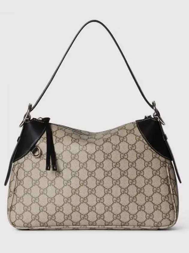 GG Emblem Medium Shoulder Bag Beige Black - GUCCI - BALAAN 2