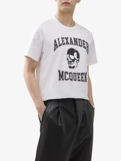 Skull Logo Print Short Sleeve T-shirt White - ALEXANDER MCQUEEN - BALAAN 2