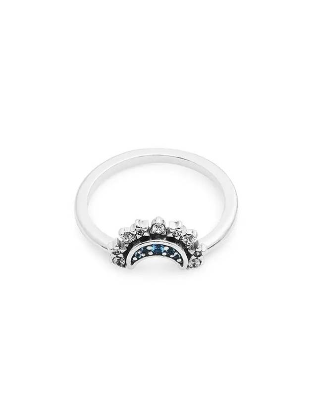 Celestial Blue Sparkling Moon Ring Silver - PANDORA - BALAAN 2