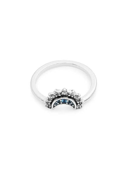 Celestial Blue Sparkling Moon Ring Silver - PANDORA - BALAAN 2