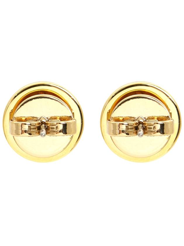 Kira Enamel Circle Stud Earrings White Gold - TORY BURCH - BALAAN 5