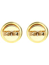 Kira Enamel Circle Stud Earrings White Gold - TORY BURCH - BALAAN 5