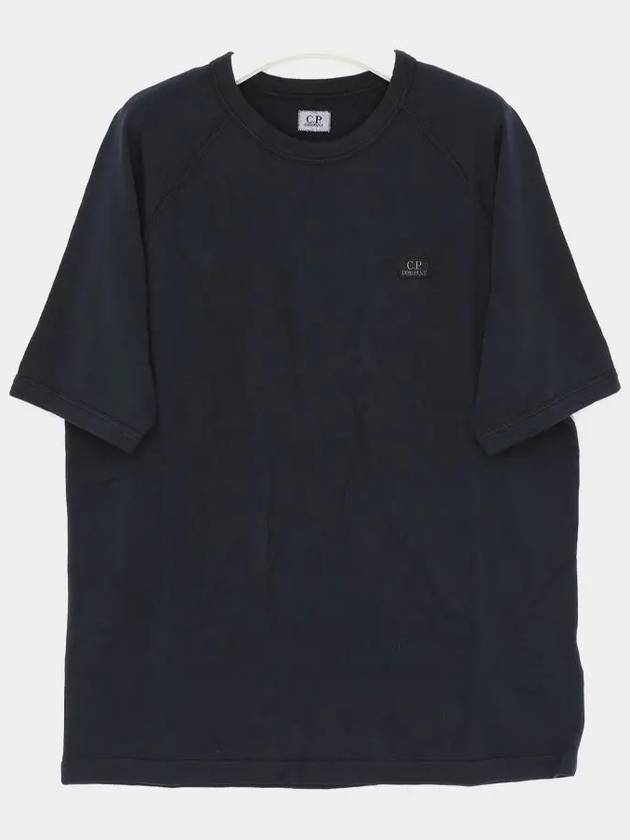 30/1 Sponge Fleece Short Sleeve Sweatshirt Navy - CP COMPANY - BALAAN 3