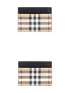 Sandon Check Single Card Wallet Beige - BURBERRY - BALAAN 5