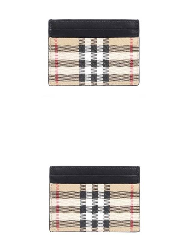 Sandon Check Single Card Wallet Beige - BURBERRY - BALAAN 5