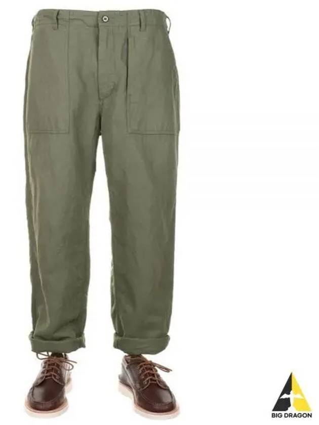 Fatigue Pant Olive Cotton Hemp Satin 24S1F004 OR306 EU003 Pants - ENGINEERED GARMENTS - BALAAN 1