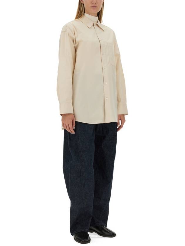 Poplin Oversized Shirt Light Cream - LEMAIRE - BALAAN 3