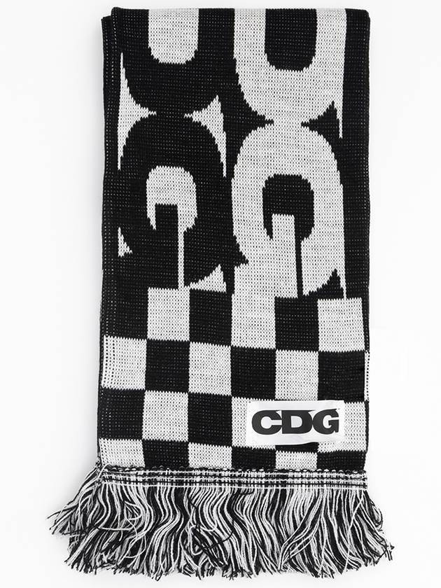 CDG Logo Check Muffler Black White - COMME DES GARCONS - BALAAN 1