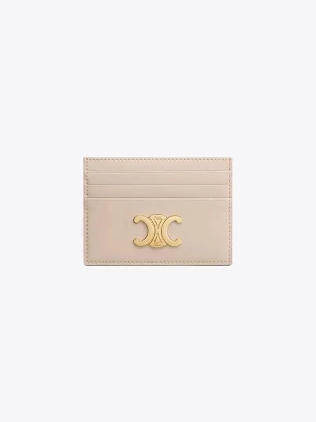 Triomphe Shiny Calfskin Card Wallet Cappuccino - CELINE - BALAAN 2