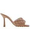 Women's Quilted Nappa Sandals Heel Cipria - BOTTEGA VENETA - BALAAN.