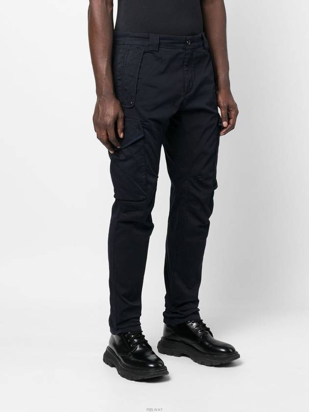 Stretch Satin Cargo Straight Pants Navy - CP COMPANY - BALAAN 4