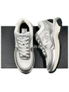 Fabric Laminated Low Top Sneakers Silver - CHANEL - BALAAN 2