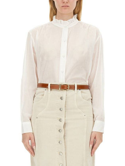 Gamble Organic Cotton Shirt White - ISABEL MARANT ETOILE - BALAAN 2