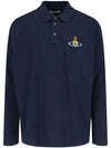 ORB Logo Polo Shirt Navy - VIVIENNE WESTWOOD - BALAAN 3