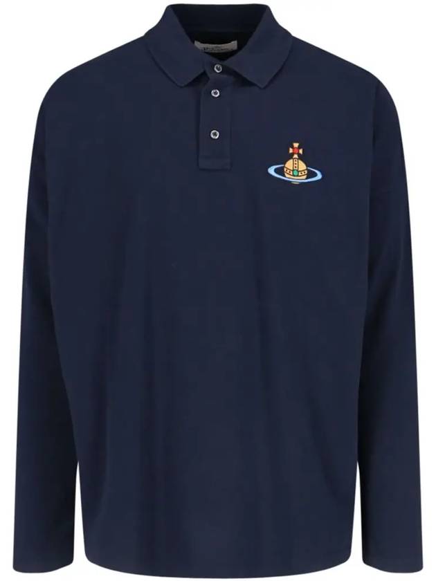 ORB Logo Polo Shirt Navy - VIVIENNE WESTWOOD - BALAAN 2