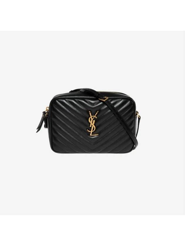 Lou Logo Quilting Cross Bag Black - SAINT LAURENT - BALAAN 3