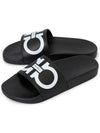 Gancini Printing Band Rubber Slippers Black - SALVATORE FERRAGAMO - BALAAN 2