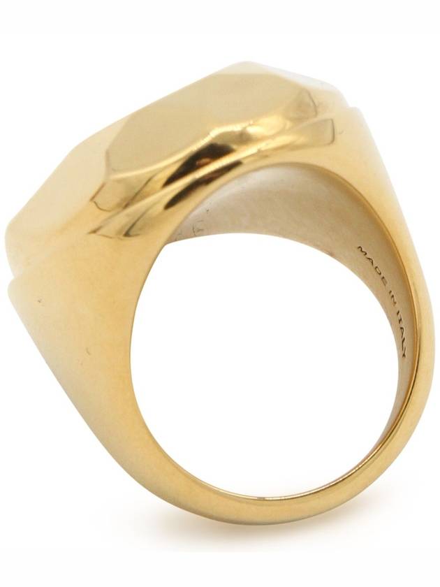 23 fw Antique Gold Metal The FACETED Stone Ring 757452J160T0448 B0480371845 - ALEXANDER MCQUEEN - BALAAN 4