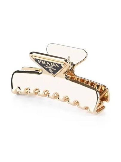 Women's Logo Metal Hair Clip Gold - PRADA - BALAAN 2