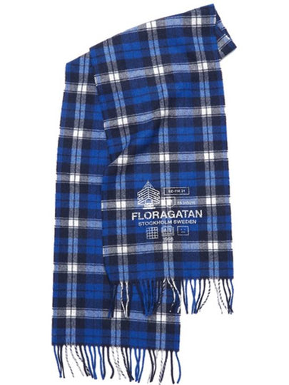 Wool Check Printing Muffler Blue - ACNE STUDIOS - BALAAN 2