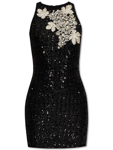 Balmain Sequin Dress With Shimmering Crystals, Women's, Black - BALMAIN - BALAAN 1