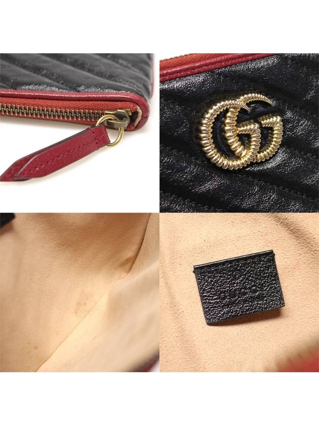 Women s Gucci 573814 Black Matelasse Leather GG Marmont Pouch Clutch gt Gangbuk used luxury goods - GUCCI - BALAAN 8