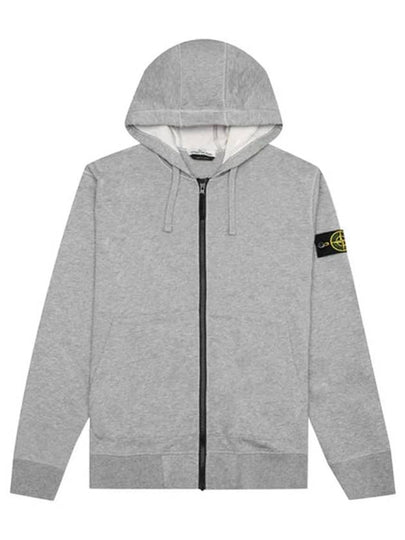 Men's Waffen Patch Fleece Hooded Zip Up Melange Gray - STONE ISLAND - BALAAN 2