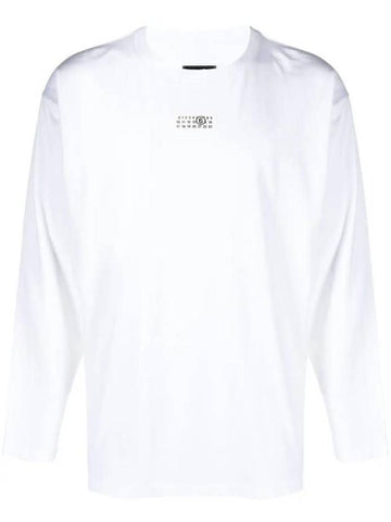 Logo Round Neck Cotton Long Sleeve T-Shirt White - MAISON MARGIELA - BALAAN 1