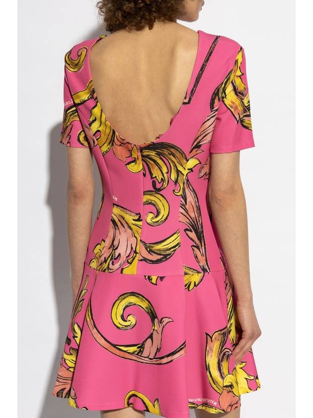 Versace Jeans Couture Dress With Outline Barocco Print, Women's, Pink - VERSACE - BALAAN 4