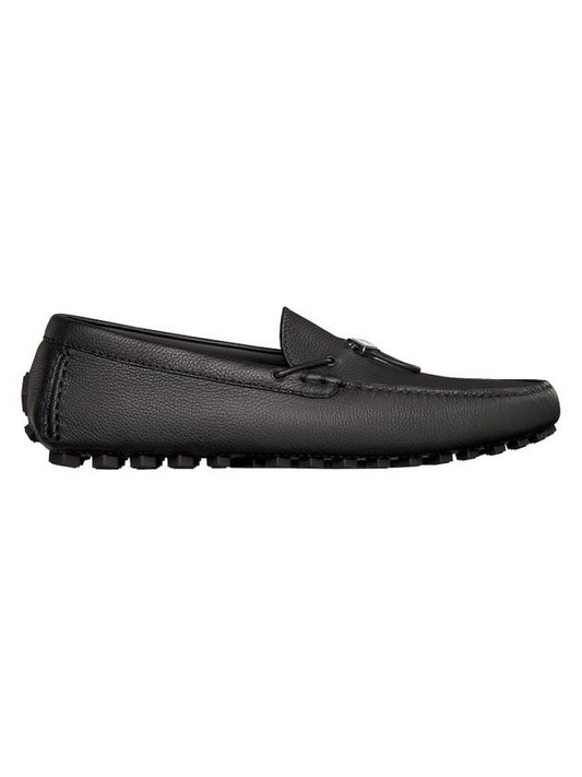 CD Diamond Grained Calfskin Loafers Black - DIOR - BALAAN 1