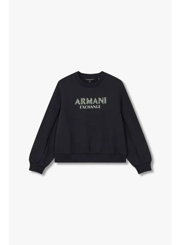 Women Twinkle Cubic Logo Sweatshirt Black - ARMANI EXCHANGE - BALAAN 1