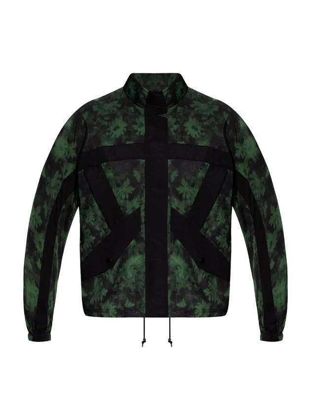 Women's Pattern Zip-up Jacket Green - KENZO - BALAAN 1