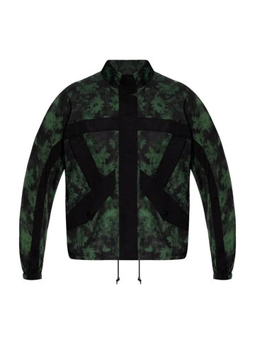 Women's Pattern Zip-up Jacket Green - KENZO - BALAAN 1