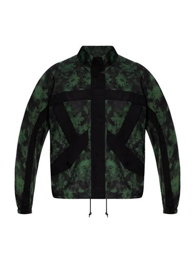 Women's Pattern Zip-up Jacket Green - KENZO - BALAAN 1