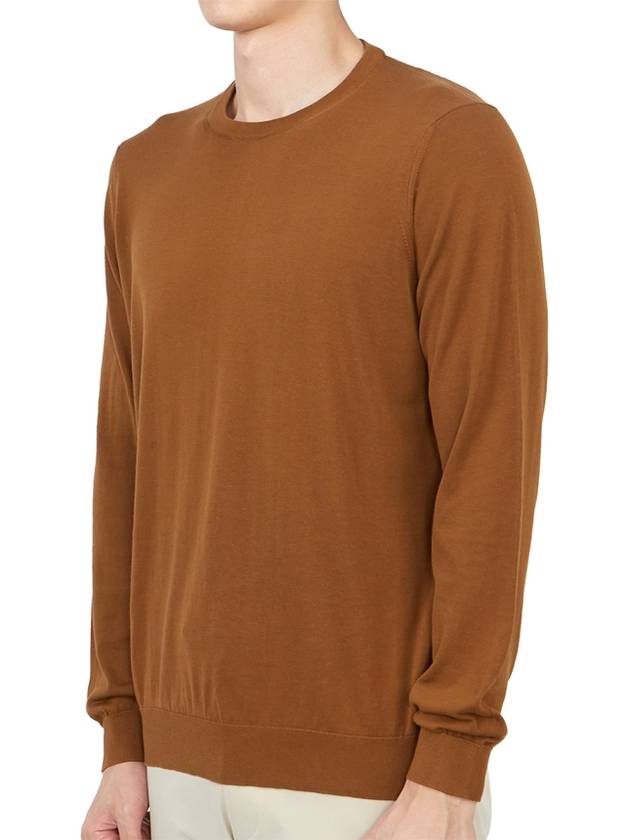 Men's Crew Neck Cotton Knit Top Brown - DRUMOHR - BALAAN 3