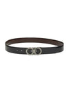 Double Gancini Reversible Leather Belt Black Auburn - SALVATORE FERRAGAMO - BALAAN 2