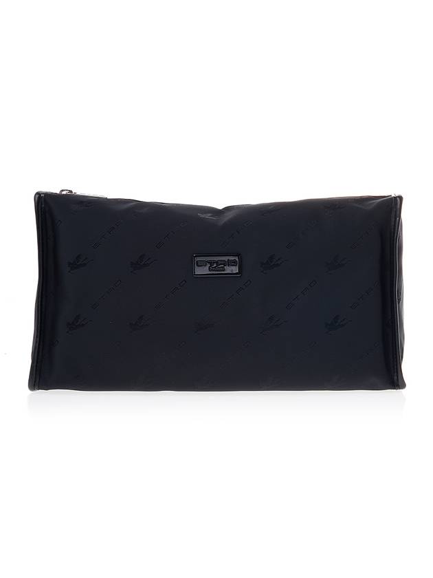 Profumi Logo Patch Zipper Fabric Pouch Bag Black - ETRO - BALAAN 1