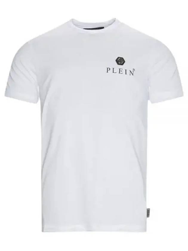 PP Metal Logo Round Short Sleeve T-Shirt White - PHILIPP PLEIN - BALAAN 2