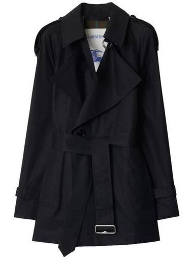 Gabardine Trench  Coat Black - BURBERRY - BALAAN 1