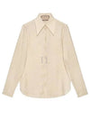 GG Supreme Jacquard Silk Shirt Beige - GUCCI - BALAAN 2