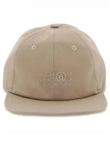 MM6 Margiela Numeric Logo Embroidered Ball Cap Beige SH0TC0002S78611113 - MAISON MARGIELA - BALAAN 1