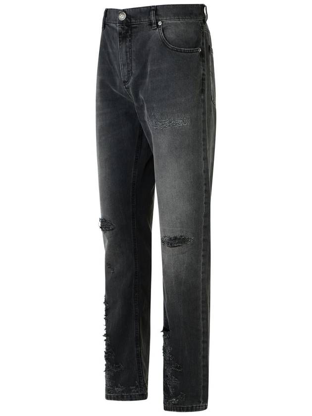 Balmain Black Cotton Jeans - BALMAIN - BALAAN 2