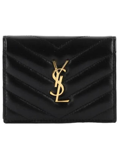 Cassandra Matelasse Flap Card Case Half Wallet - SAINT LAURENT - BALAAN 1