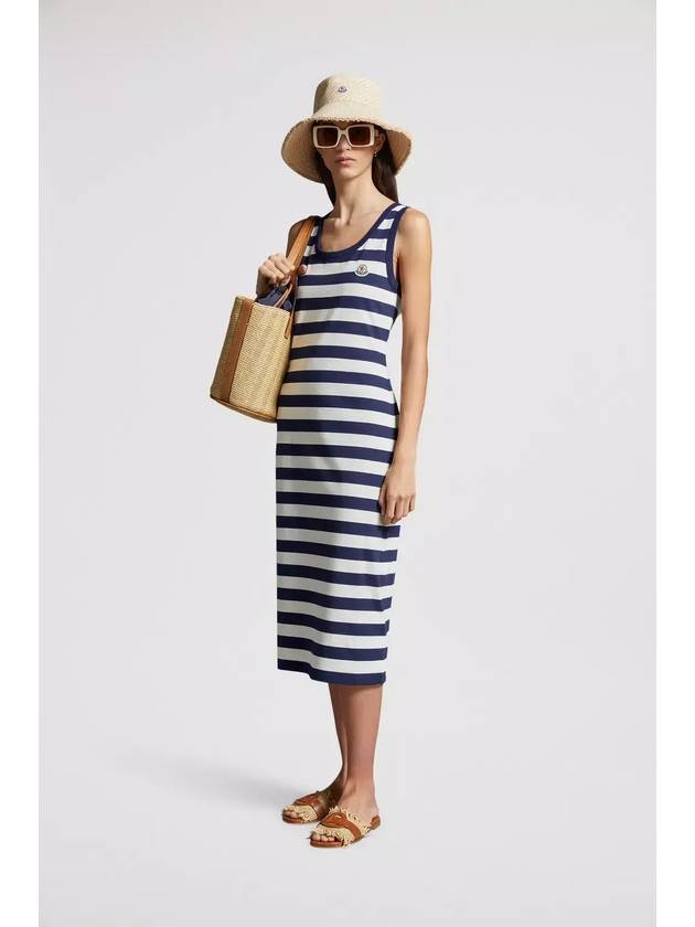 Striped midi dress navy white - MONCLER - BALAAN 3