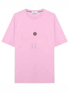 Garment Dyed Lettering One Print Cotton Jersey Short Sleeve T-Shirt Pink - STONE ISLAND - BALAAN 2