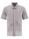 Cotton Popeline Pocket Short Sleeve Shirt Grey - CP COMPANY - BALAAN 2