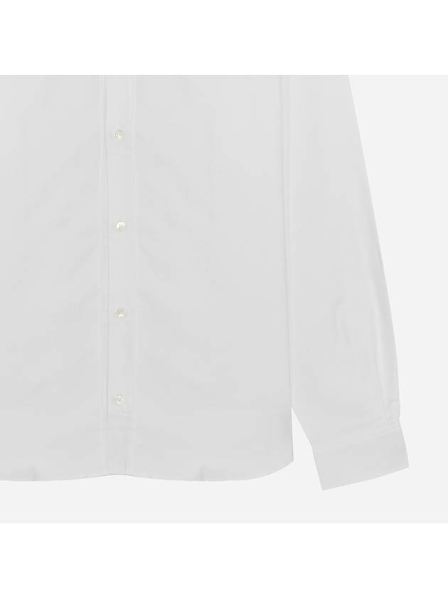 Men's Tricolor Fox Patch Cotton Long Sleeve Shirt White - MAISON KITSUNE - BALAAN 5