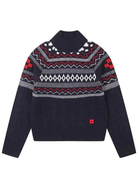 Punchka Knit Sweater OF2622LBNAVY - ONOFF - BALAAN 1